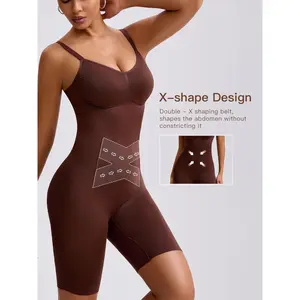 Bathroom-Friendly Shapewear Bodysuit Shorts for Women-Seamless Compression Tummy Control Body Shaper,Postpartum waist-shaping and hip-lifting shaper with no traces