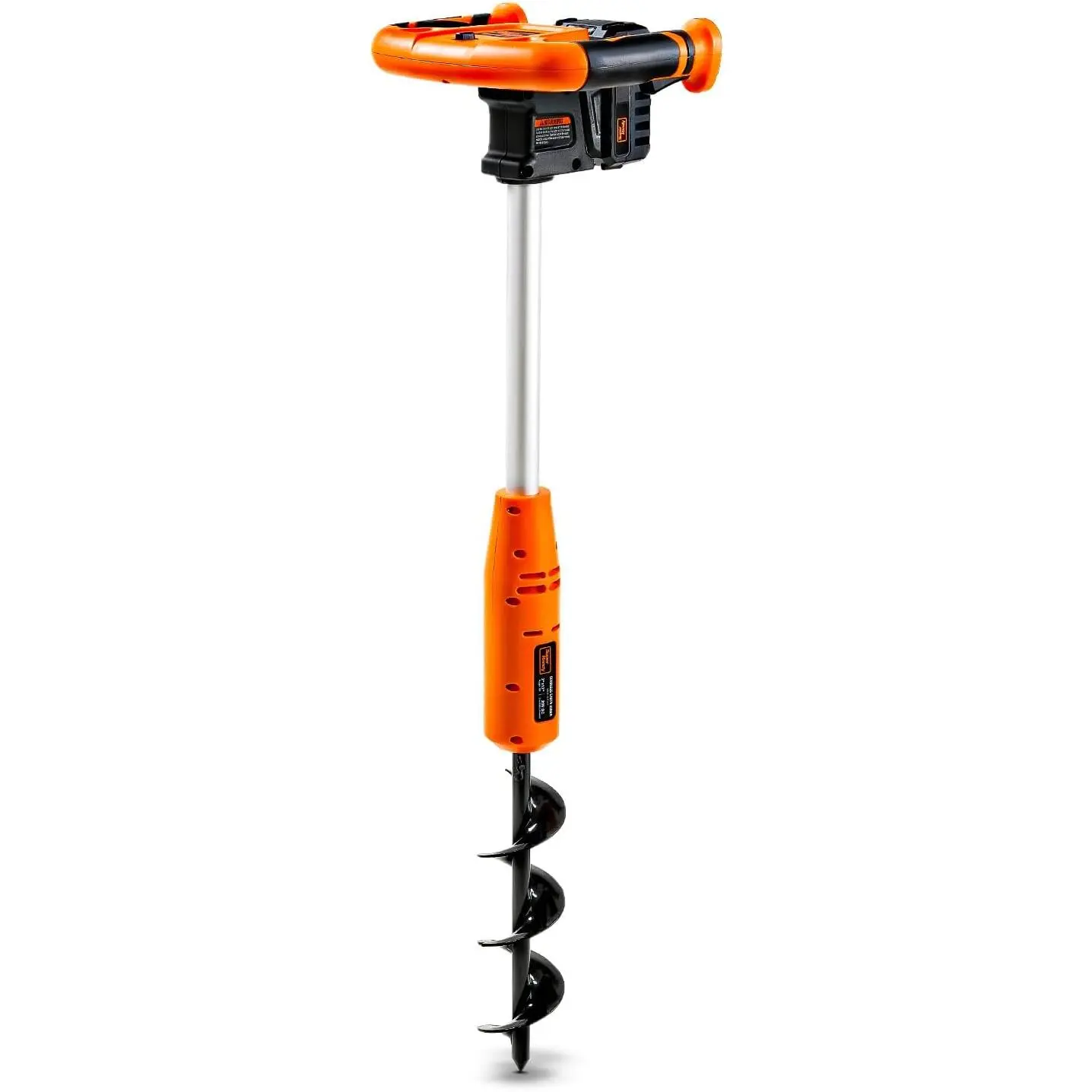 SuperHandy Earth Auger Electric Power Head w/ 12" x 3" Auger Bit 20V 4Ah Rechargeable Battery/Charger for Earth Burrowing/Drilling & Post Hole Digging