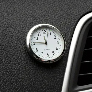 Mini Luminous Car Clock Automobiles Internal Stick-On Watch Mechanics Quartz Clocks Auto Ornament