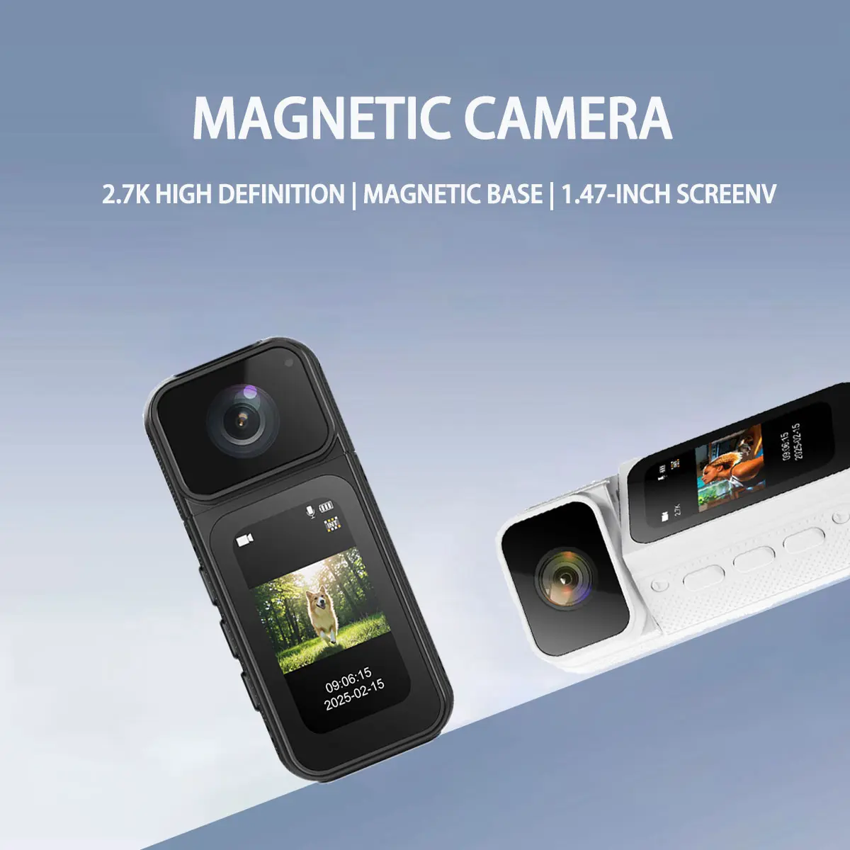 2.7K UHD Thumb Action Camera (Black, 128G Micro SD Card Included) – Device with WiFi, Live View, Wireless Transmission, Antifall, Compact Portable Design, Pocket Recorder for Riding Helmet, Outdoor Sports Vlogging