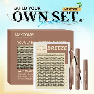 [Ad-exclusive] Breeze | MaxComfi Ghost Lashes Vibe but Better Long-Lasting Waterproof & Super Soft&Thin Band | Venus Velure Waterproof Long-Lasting Natural Daily Volume Beginner-Friendly DIY Lashes for Flawless Voluminous Look Trendy Must-Have Cluster