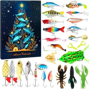 Fishing Advent Calendar 2025, 24 Days Fishing Lures Countdown Calendar, Christmas Tackle Box Gifts for Adults Teen Boys, Stocking Stuffers for Men Boyfriend