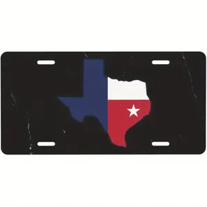 Texas Flag License Plate, License Plate Decoration Set, 12 X 6 A4