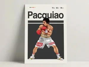 Manny Pacquiao Poster, Boxing Poster, Modern Boxing Print, Minimalist Boxing Wall Art for Office, Boxing Bedroom Decor, Boxing Gift Ideas