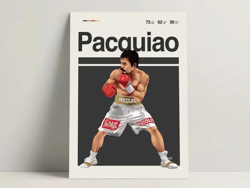 Manny Pacquiao Poster, Boxing Poster, Modern Boxing Print, Minimalist Boxing Wall Art for Office, Boxing Bedroom Decor, Boxing Gift Ideas