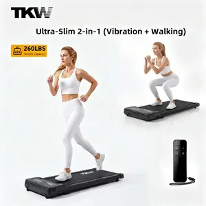 TKW Easy Storage Walking Vibration Pad P1,Vibrating Plate, Remote Control Lightweight Under Desk Treadmills For Home & Office,Servo Motor Technology, 4 in 1 Portable Walking Pad Treadmill,Adjustable Incline, 260lbsWeight Capacity