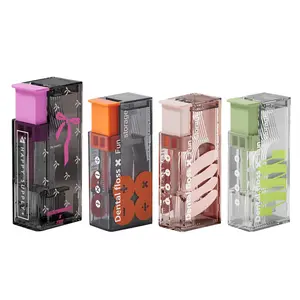4pcs Family Floss Pick Dispenser Set with 40 Refillable Floss Picks & Toothpick Holder - Portable Floss Container Suitable for Adults Travel Office - Hygienic Floss Sticks Refillable System