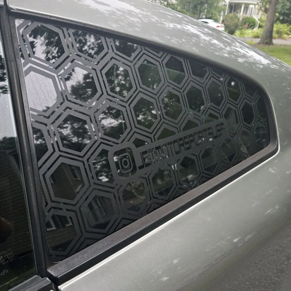 Custom  Name |Quarter Hex window  | Graphic Decal| Car  window Vinyl Decal | 2 PC | 11"x 17"| 25"x 15" | 30" x 23"