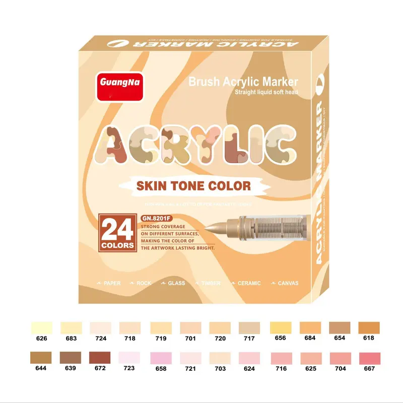Acrylic Marker Pen, 24pcs/set Acrylic Painting Pen, Art Marker Pen, Drawing Pen for Artwork, Art Supplies for Students, Acrylic Paint Markers, Liquid Acrylic Markers, Coloring Markers, School Supplies