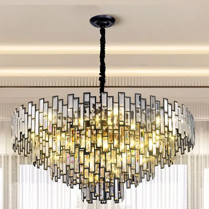 Crystal Chandelier Light Fixture, Luxury Round Chandeliers