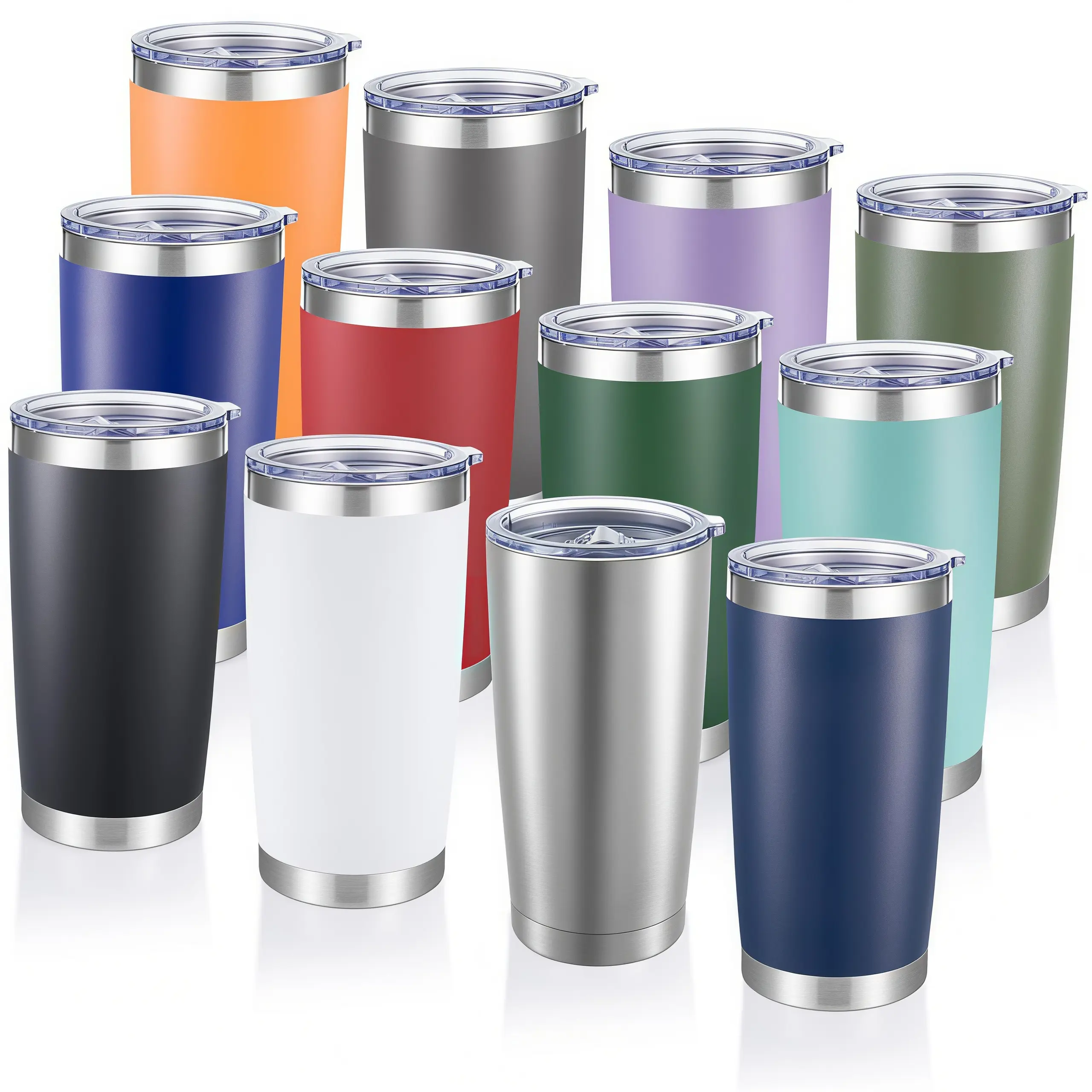 LMMAKE 4PCS 20oz Double-Wall Vacuum Insulated Stainless Steel Tumblers with Lids, Powder-Coated Travel Mugs That Keep Drinks Hot & Cold