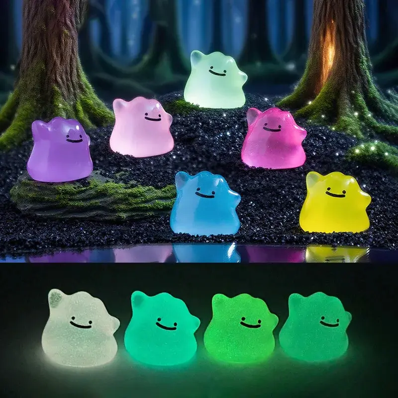 6pcs/Set Anime Multicolor Mini Figures Glow In The Dark Ditto Cute Model Dolls Halloween