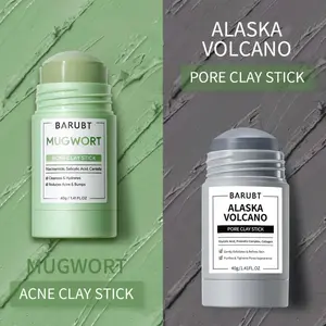 Clay Stick Collection 4 Masks for Every Skin Concern - Alaska Volcano Clay Stick / Mugwort Anti Pores & Acne Clay Stick / Niacinamide Bright Boost Clay Stick