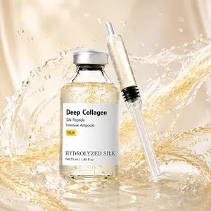 （KOL）Deep Collagen Silk Peptide Intensive Ampoule Serum – Copper Peptides with Multi Peptides Complex, Hydrating Korean Skincare Facial Serum for Skin Firming, Elasticity Boost and Smooth-Looking Skin Care 55ML