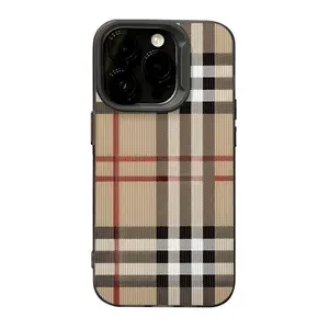 Creative Simple Plaid Applicable iPhone 17 16 Plus 15 Promax 14 13 12 11 Drop-Resistant Protective case.HM163 & Samsung