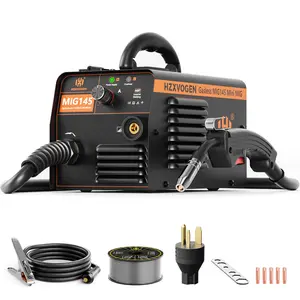 MIG145 HZXVOGEN Portable Welding Machine 145A Dual Voltage 110V/220V Gasless Flux Core Welder IGBT Inverter for DIY Repairs with Smooth Wire Feed System & Smart Cooling welder  machine