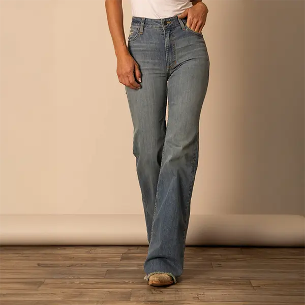Kimes Ranch Ladies Olivia Light Wash Wide Leg Denim Jeans