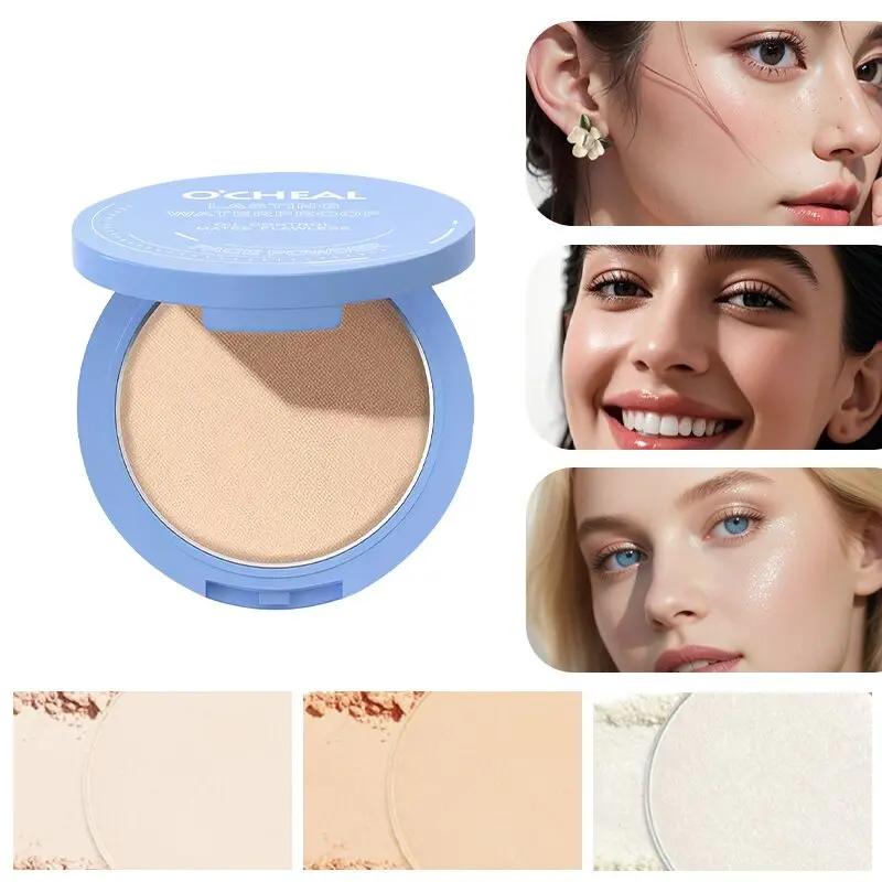 O'CHEAL Oil Control Pressed Powder, Long-Lasting Waterproof Setting Powder, Matte Flawless Face Powder for Oily Skin, 3 Shades Available