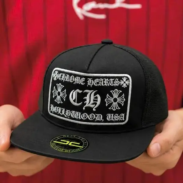 Chrome Hearts Vintage Gothic Cross Patch Mesh Trucker Cap Unisex Streetwear Adjustable Snapback Hat