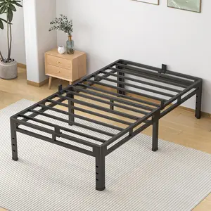 Size Bed Frame 14 Inch, Metal Bed Frame & Box Spring 2 in 1 Platform with Round Corner , 4000lbs Weight Capacity Reinforced Metal Frame, Headboard Hole, Noise-Free, Easy Assembly