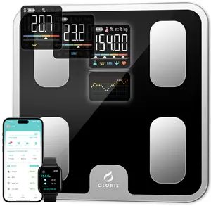 CLORIS Smart Body Weight Fat Scale, Digital Bathroom Weighing Machine with Accurate BMI, Muscle Mass Composition Analysis, Bluetooth-Connected Health Tracking App