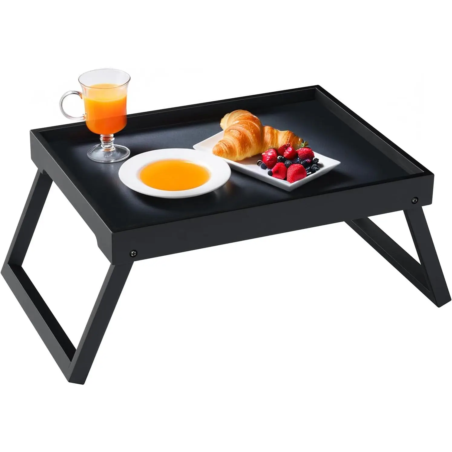 Folding Laptop Bed Tray Table - Multi-Use for Eating, Working - Kitchen Serving Desk for Birthday, Father's Day, Shower, Engagement, Christening Gifting (1, Black)