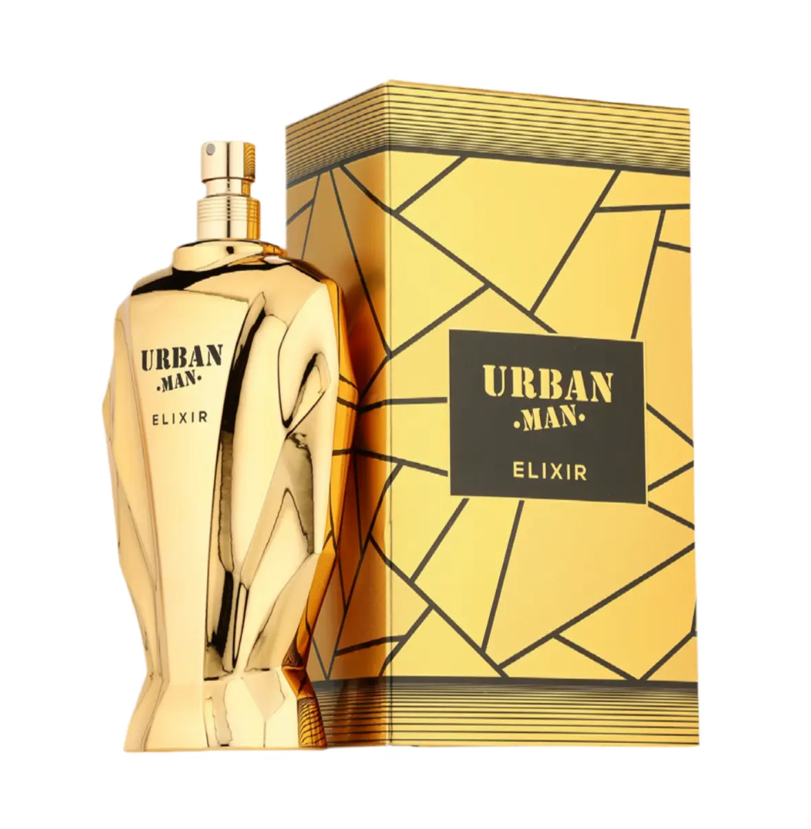 Fragrance World Men's Urban Man Elixir Fougere Oriental EDP - 3.4oz/100ml, Niche Benzoin-Infused, Alcohol-Containing, Silicone-Free, Degradable Adult Fragrance with Box, Single Item