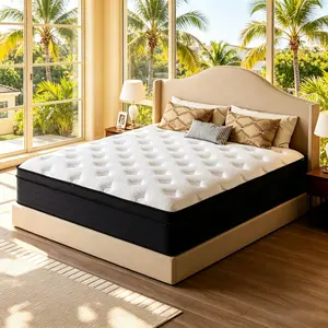 Premium 5-Layer Hybrid Mattress 10/12/14 Inch | Twin/Full/Queen/King | Double Coil Spring | Motion Isolation Cooling Bed Mattress for Pressure Relief & Spine Support Independent Memory