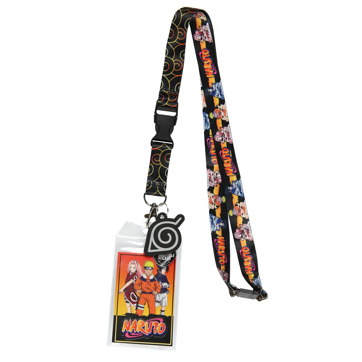 Classic Naruto Shinobi ID Badge Holder Lanyard for Fans, with Rubber Pendant, Collectible Sticker, Durable for Events & Conventions (Sasuke, Sakura Designs), Sakura Haruno, Durability