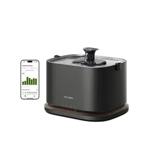 PETLIBRO APP Monitoring & Cordless Cat Water Fountain,Cordless Cat Fountain Battery Operated, App Monitoring 3L/101oz Dockstream 2 Pet Water Fountain with Stainless Steel Tray, 5GHz WiFi Dog Water Bowl Dispenser