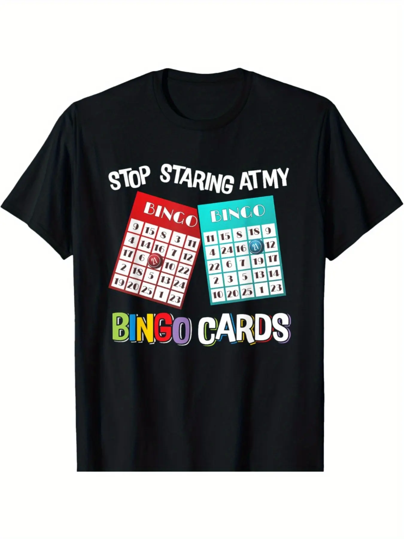 Women's Funny Bingo Print T-Shirt, Vintage Style Casual Graphic Top in Solid 100% Cotton for Everyday Wear, Fits, Vibe, Fabric, Black Friday, Lady, 2Xl, 3Xl, Shortsleeve, Round Neck, Soft, Tshirt, 4Xl, 5Xl