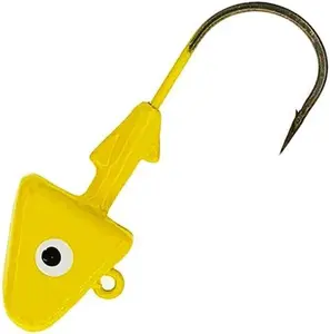 Sanhu Shad Jig Heads 1oz Hook Size 4/0 12 Packs 24 Pieces Yellow for Soft Plastics Weighted Hook Ideal for Striper or Walleye Fishing