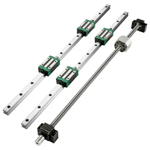VEVOR Linear Guide Rail,  2PCS HGR20-1000mm Linear Slide Rail + 1Pcs RM1605-1000mm Ballscrew with BF12/BK12 Kit, Coupling, Slide Blocks Linear Guide Rail Set for DIY CNC Routers Lathes Mills