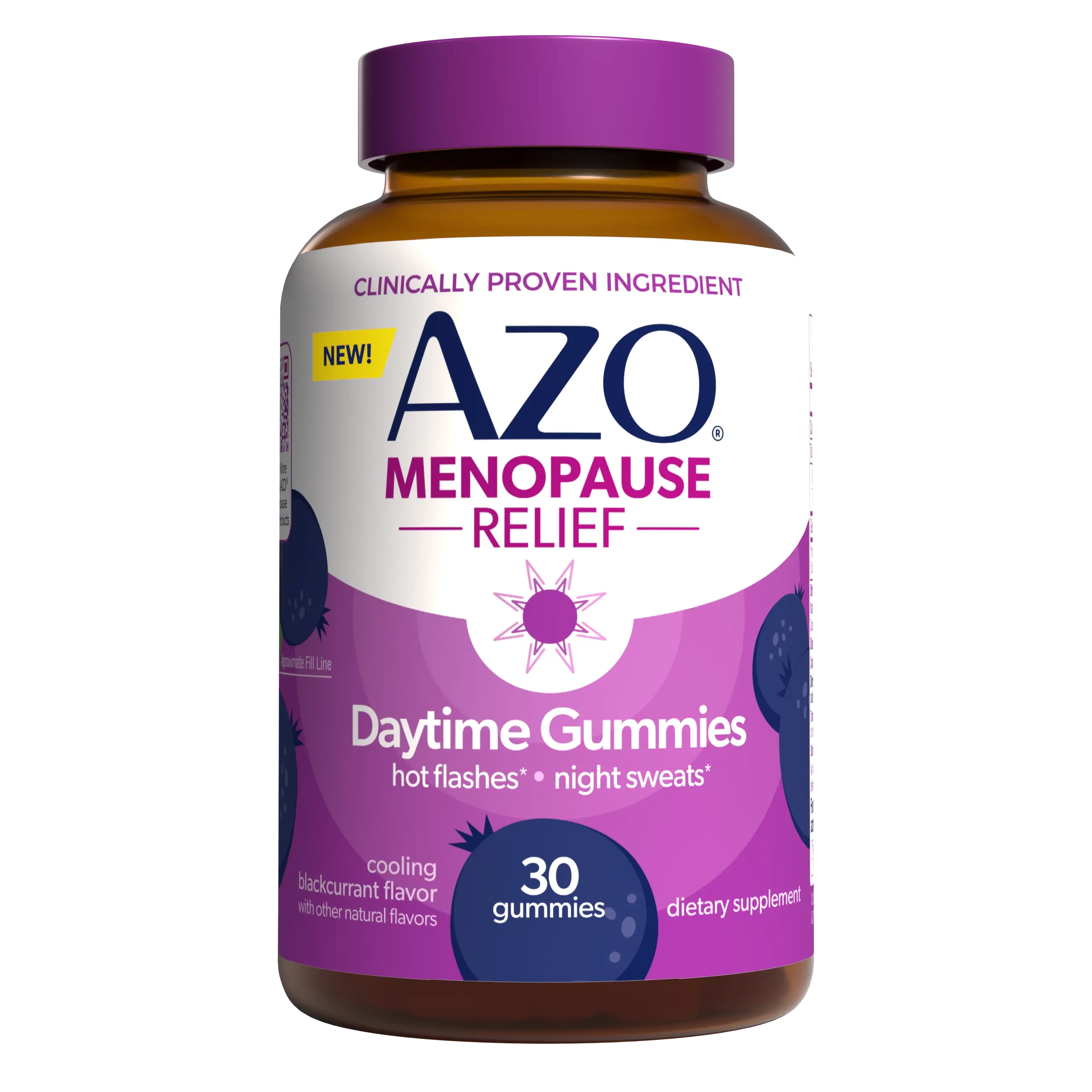 AZO Menopause Relief Daytime Gummies - Mixed Berry Daily Wellness Gummies for Women’s Everyday Routine Support