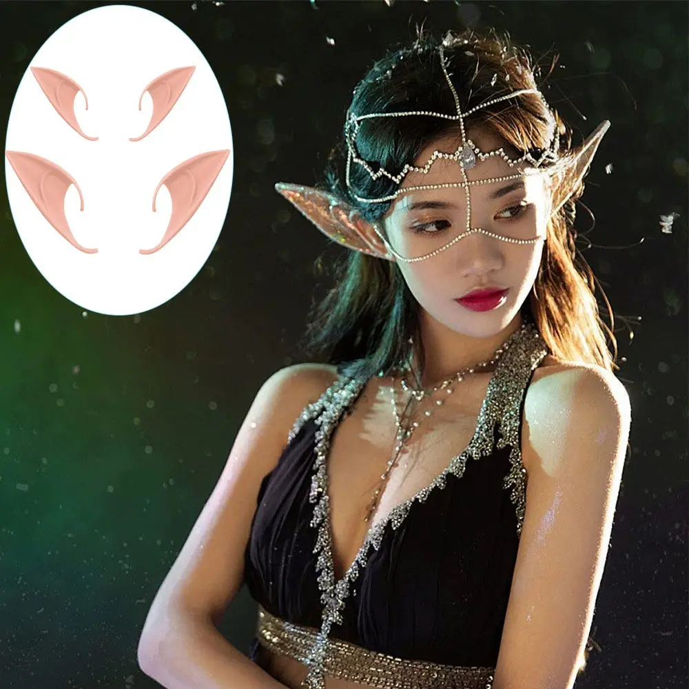 Fairy Elf Ears, Long & Short Soft Silicone Clip-On Set, Comfortable & Lightweight Reusable Accessories for Halloween & Cosplay Photo Shoots, Party, Fairy, Anime, Fantasy-Inspired Styles, Cosplay Props, Unisex Users