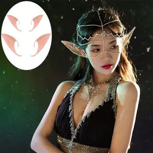 Reusable Silicone Elf Ear Clips - Lightweight, Soft Plastic Long/Short Set, Comfortable Halloween Party Costume Accessories for Cosplay, Photo Props