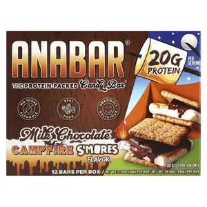 The Anabar The Protein-Packed Candy Bar®, Milk Chocolate Campfire S'Mores, 12 Bars, 2.39 oz (68 g) Each
