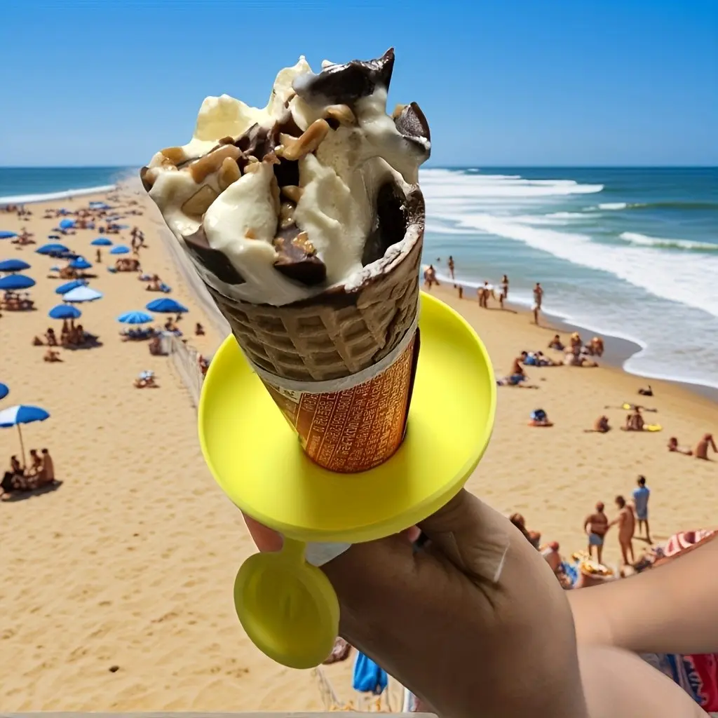 2/4pcs Anti dirty hand ice cream stand silicone cone ice cream stand, portable children's popsicle mold tray, dishwasher safe, summer snack box with handle, Home, Kitchen Gadgets