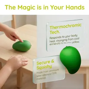 Mango-Shaped Temperature-Induced Color Changing Squeeze Fidget Item for Finger Relaxation, Muscle Recovery Therapy & Summervibes Leisure Decompression, Fidget Items