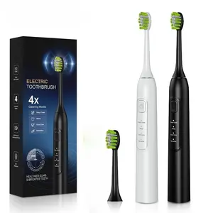 Sonic Electric Toothbrush for Adults - 40000 VPM Deep Clean  30+ Days Battery Life  Ultra Quiet 36dB  Soft Bristles  4 Modes  Rechargeable with Magnetic Motor  White/Black  IPX7 Waterproof for Sems & Daily Oral Carensitive Gu