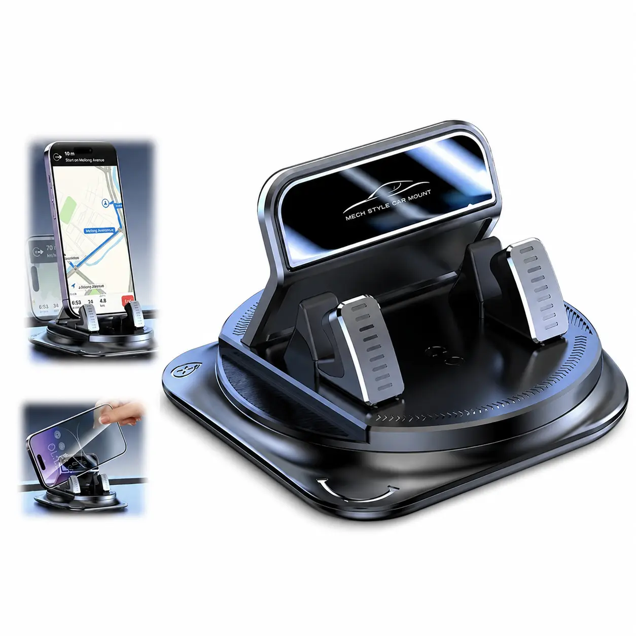 360° Rotating Dashboard Car Phone Holder - Adjustable Stand, Dashboard Ring, Smartphone Phone Holders & Mounts with Firm Base, Full-Angle Adjustment for Navigation & In-Vehicle Use, Adjustable Stand Phone Holders & Mounts