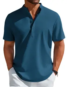 COOFANDY Men's Henley Shirt Short Sleeve Casual T-Shirt Summer Beach Hippie Henley Tee Shirt