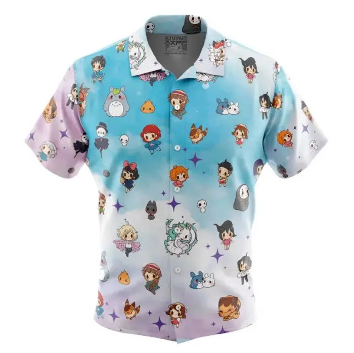 Chibi Studio Ghibli Pattern Hawaiian Shirt | Cool Summer Anime Vibes for Men & Fans