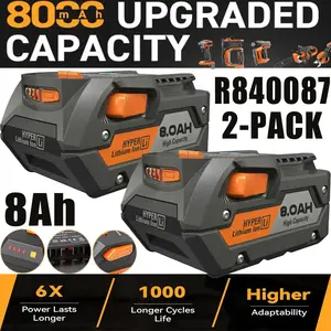 2PACK for Ridgid R840085 8.0Ah Battery Lithium Battery Rigid 18V Genuine R840087