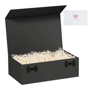 Black Gift Box,10.7x7x2.8 Large Gift Boxes With Lids For Presents Includes Ribbon And Diy Printable Sticker Paper,Bridesmaid Proposal Box,Magnetic Gift Box For Birthday,Wedding,Graduation, Customizable Gift Boxes