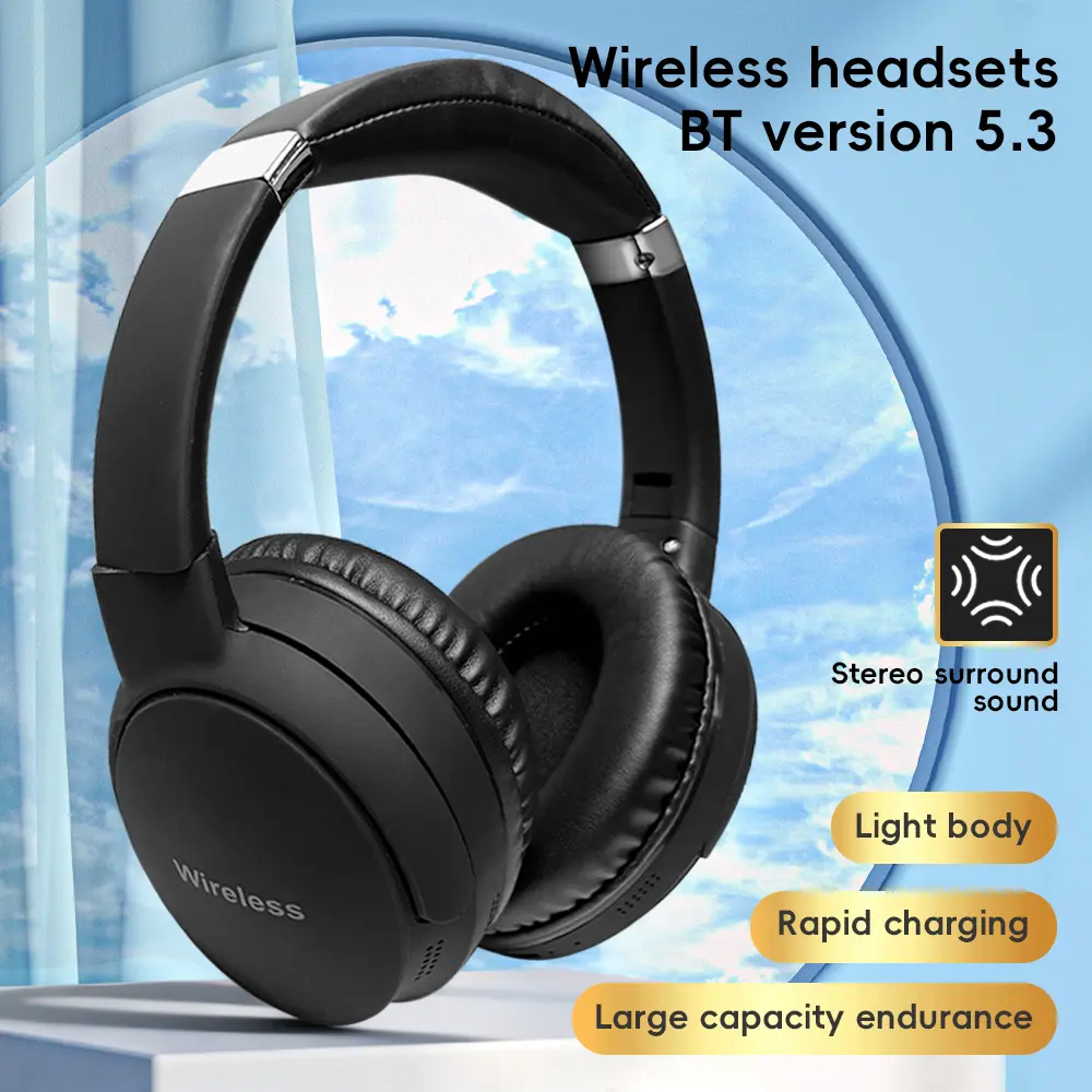 A45 Bluetooth 5.3 Over-Ear Wireless Headphones - Closed Back, Metal Frame, 20-Hour Playtime, Adjustable Foldable Design for Adults, Durable for Travelers, Easy Storage Audio