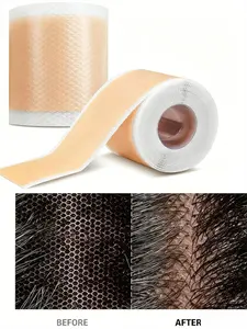 3 Rolls Skin Tone Invisible Hair Tape, Waterproof Sweat-Proof Hair Replacement Adhesive, Double-Sided Glue for Wigs, Extensions, and Hair Pieces