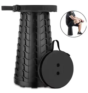 Upgraded Wider & Taller Collapsible Stool-Durable,Foldable,Adjustable Collapsible Seat 400lbs Max Weight Portable Telescopic Seat, Compact Retractable Folding Chair or Foot Rest for Camping & Outdoors,Family Camping Gift,Travel Gift Campchair