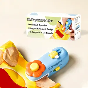 Mini Bag Sealer, 2 in 1 Heat Sealer with Cutter, Portable Resealer Machine for Chip, Plastic Bags Food Storage Snacks (USB-C charged) summerwins