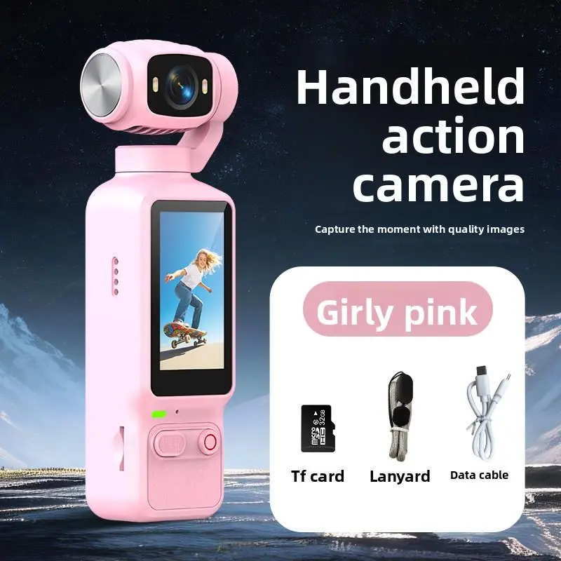 Portable HD USB Rechargeable Camcorder - Lightweight Casual Vlogging Camera with LCD Screen, 180° Rotatable Lens Body, 32GB Memory Card, Recording Capability, Ideal for Travel Videography Equipment